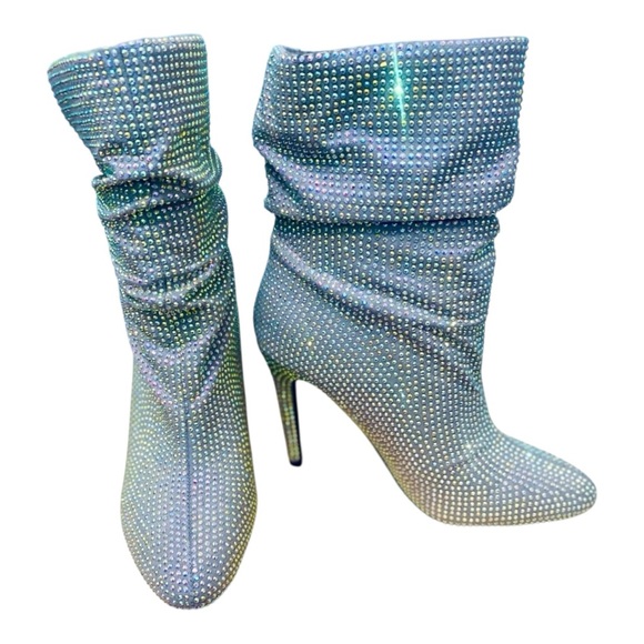 Nine West Shoes - Nine West Stiletto Boots Women's Rhinestone Boots High Heeled Size 7.5 BRAND-NEW